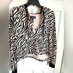 Victoria's Secret lounge hoodie. Zebra striped.